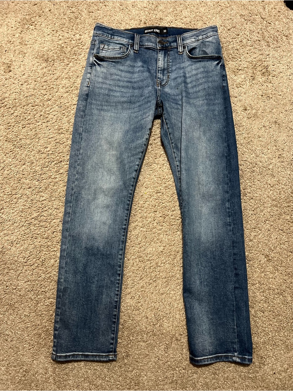 Men's Classic Medium Blue Straight Jeans - Unknown Brand